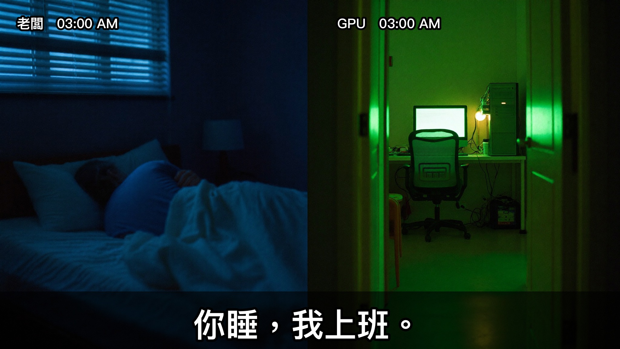 老闆凌晨三點在睡覺，GPU 凌晨三點還在上班——你睡，我上班。